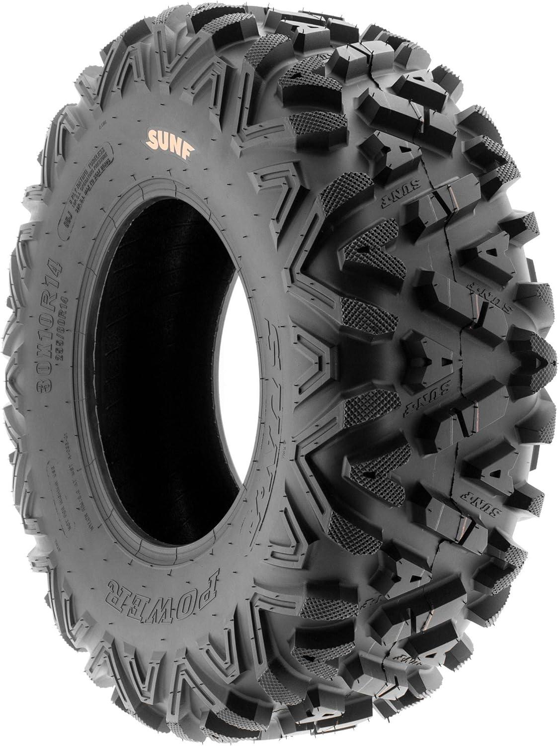 imageSunF A033 PowerI 27x914 ATV UTV Tire AllTerrain OffRoad 2307014 Tires 6 Ply Tubeless Set of 430x10R14  30x10R14
