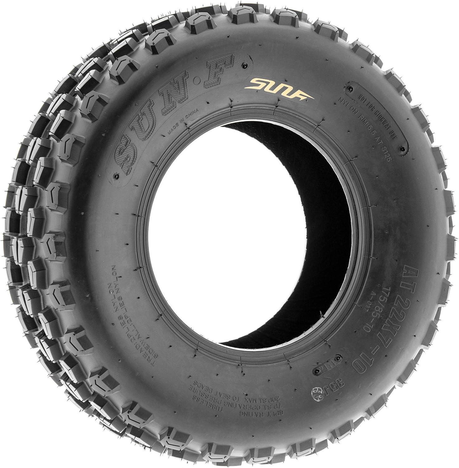 imageSunF Full Set Sport ATV UTV A017 AT 22x710 Front ampamp A005 XC 22x1110 Rear Knobby Tires 6 PR Tubeless22x710  22x1110