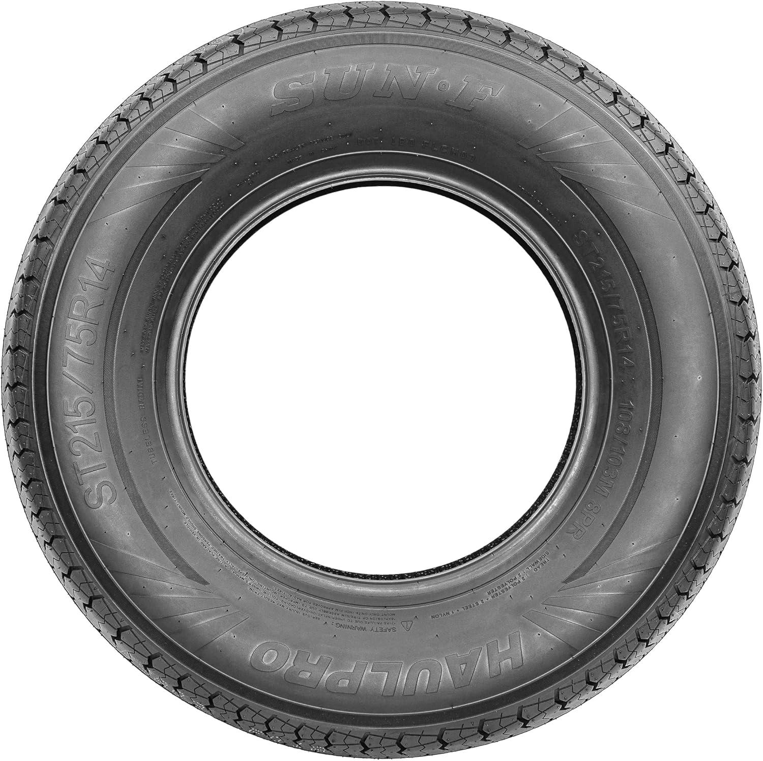 imageSunF HaulPro Single Radial Trailer Tires ST21575R14 Load Range D wScuff Guard 8 Ply18580R13