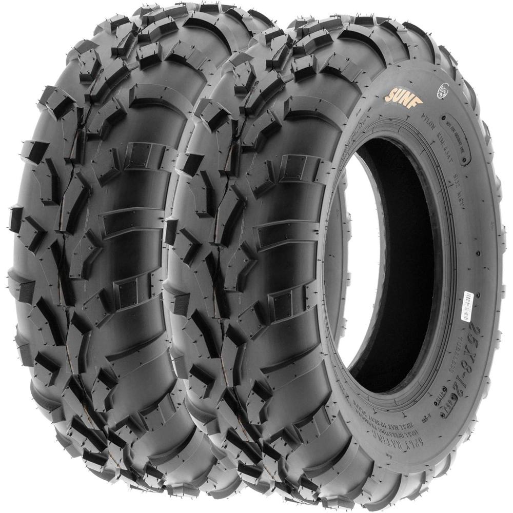 imagePair of 2 SunF 25x1110 ATXC ATVUTV OffRoad Tires 6PR Directional Knobby Tread  A01025x812