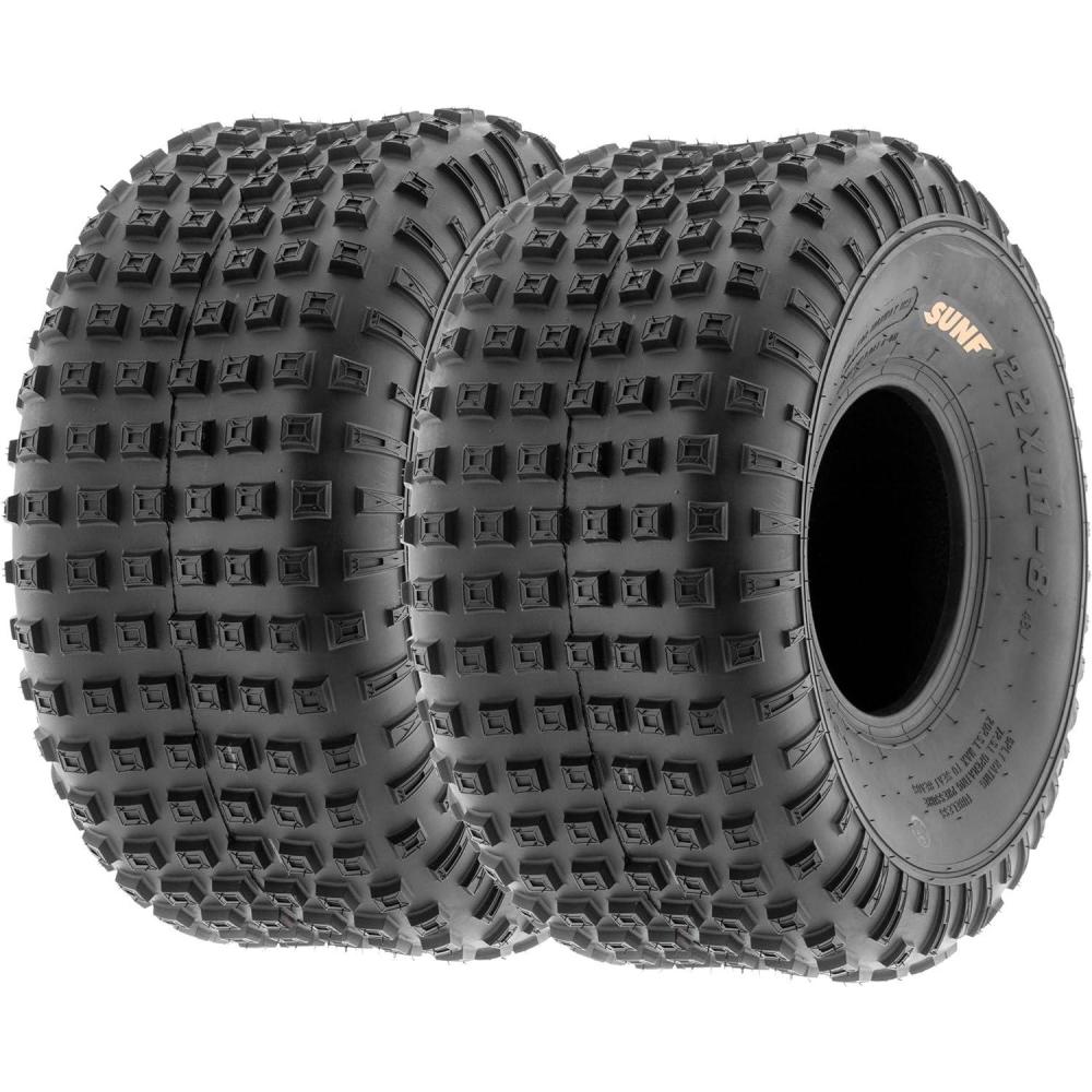 imagePair of 2 SunF A011 XC Sport 145706 14x66 ATV GoKart Knobby Tires 6 PR Tubeless22x118
