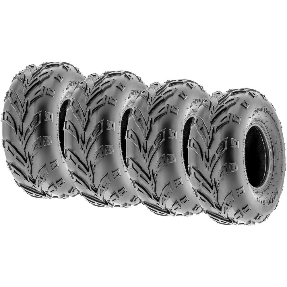 imageSet of 4 SunF A004 GoKart ATV Tires 145706 Front ampamp 145706 Rear all terrain 6 PR Tubeless145706