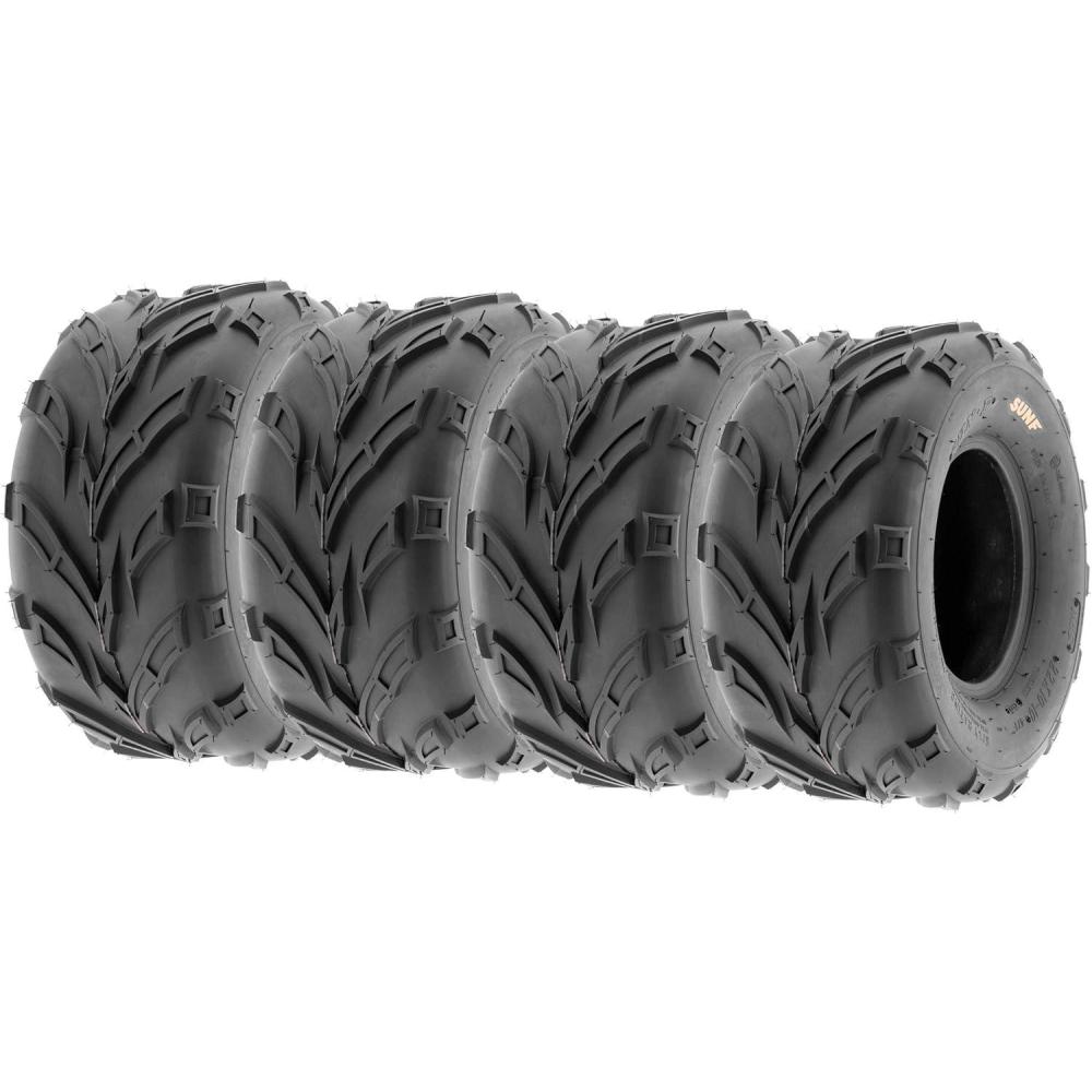 imageSet of 4 SunF A004 GoKart ATV Tires 145706 Front ampamp 145706 Rear all terrain 6 PR Tubeless16x87