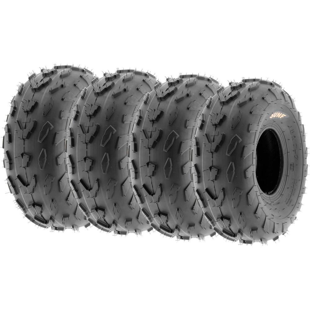 imageSet of 4 SunF A007 ATV GoKart Sport Tires 18x77 Front ampamp 18x77 Rear 4 PR Directional Knobby Tread18x77  18x77
