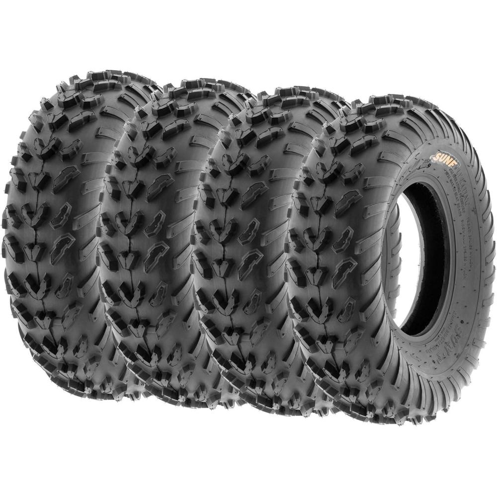 imageSet of 4 SunF A007 ATV GoKart Sport Tires 18x77 Front ampamp 18x77 Rear 4 PR Directional Knobby Tread23x710  23x710