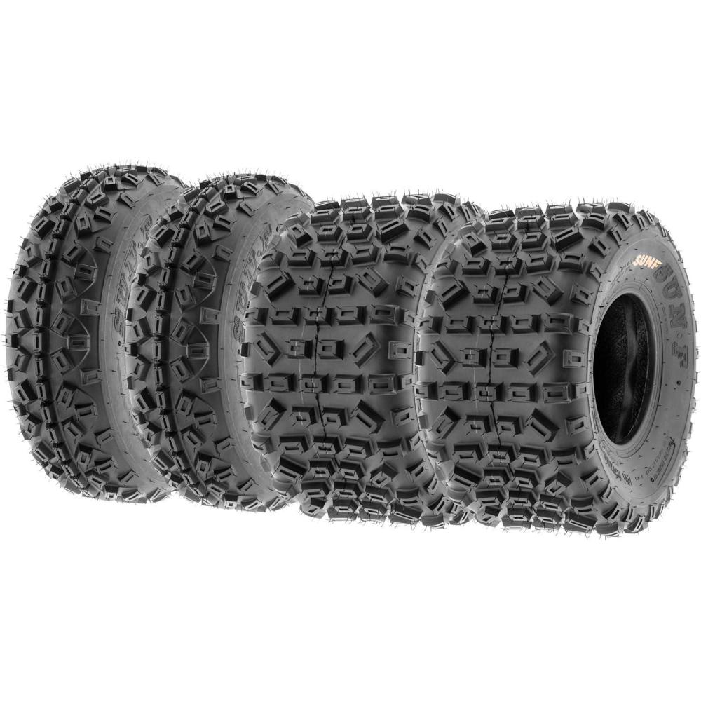 imageSet of 4 SunF A035 XC MX 20x610 Front ampamp 18x108 Rear Sport ATV UTV Knobby Tires 6 PR Tubeless20x610  18x108