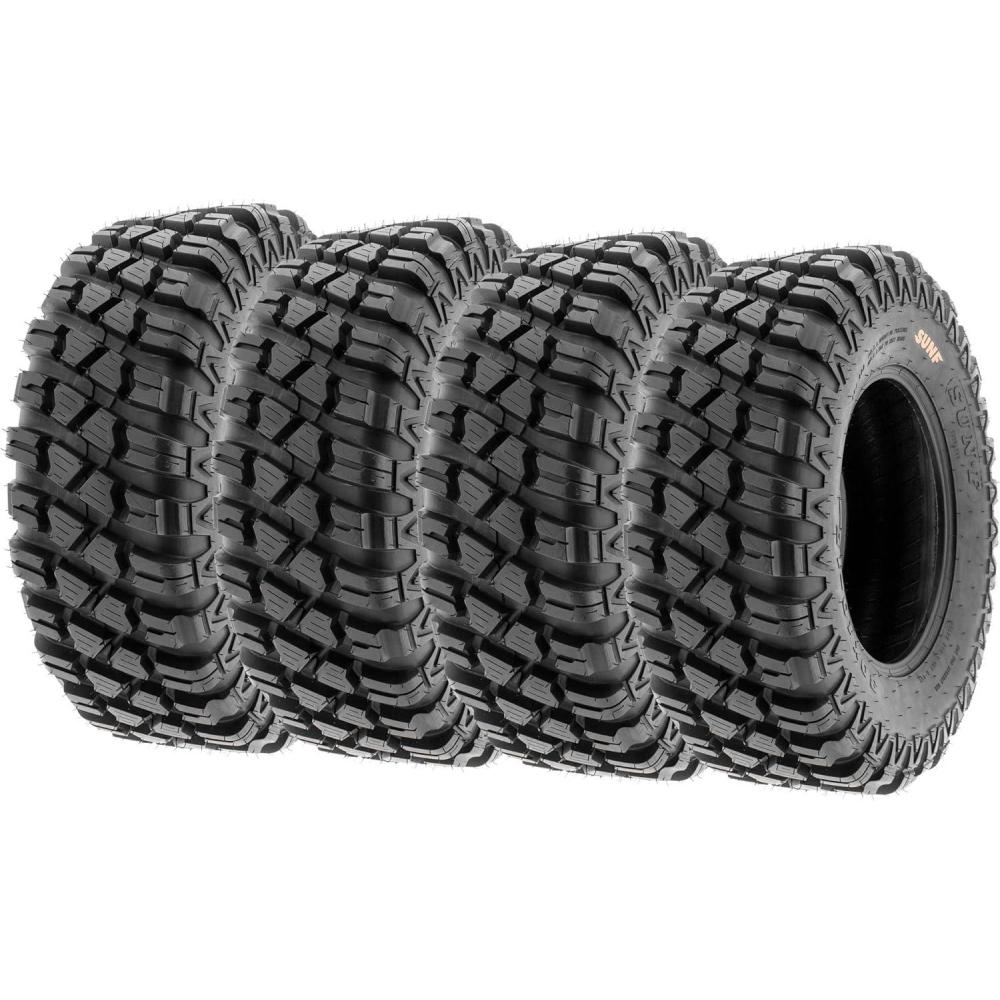 imageSet of 4 SunF A047 XC MX Hardpack UTV SxS Dual Sport Tires 30x1015 8 PR Tubeless all terrain offroad30x1015