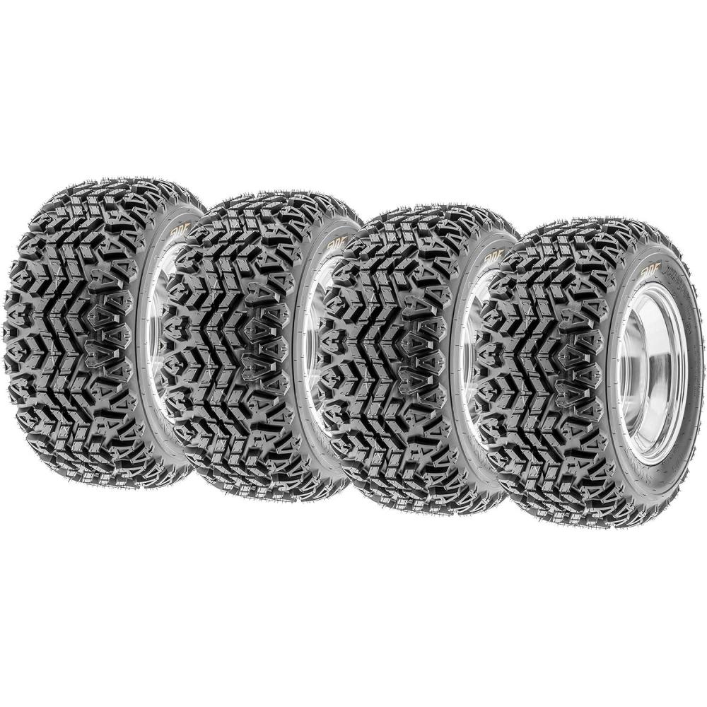 imageSet of 4 SunF G003 allterrain 22x1110 Front ampamp 22x1110 Rear ATV UTV GolfCart Turf Trail Tires 4 Ply Rims NOT included