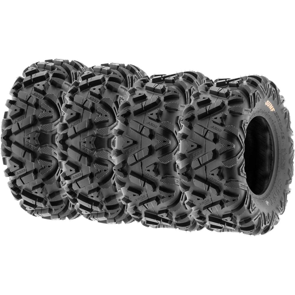 imageSet of 4 SunF PowerI ATVUTV AT AllTerrain Tires 24x812 Front ampamp 24x1012 Rear 6 PR Tubeless A03326x812  26x1112