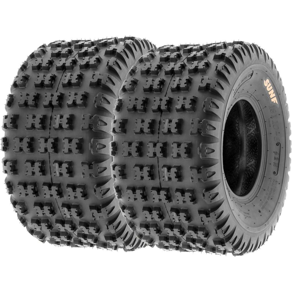 imageSunF 18x108 ATV UTV Tire 18x10x8 Knobby Tubeless 6 PR A031  PAIR of 2