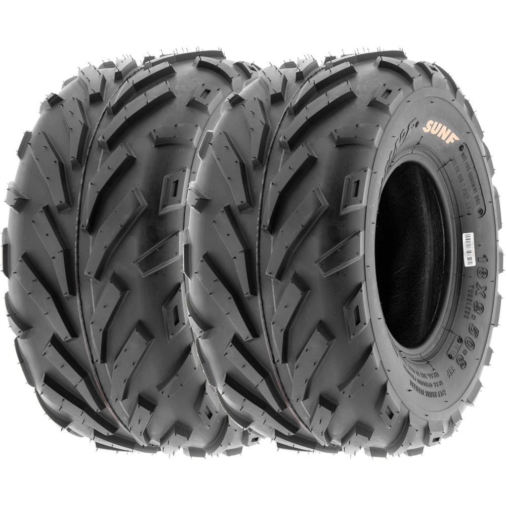 imageSunF 18x958 ATV UTV Tire 18x95x8 VShaped 6 PR A016  PAIR of 2