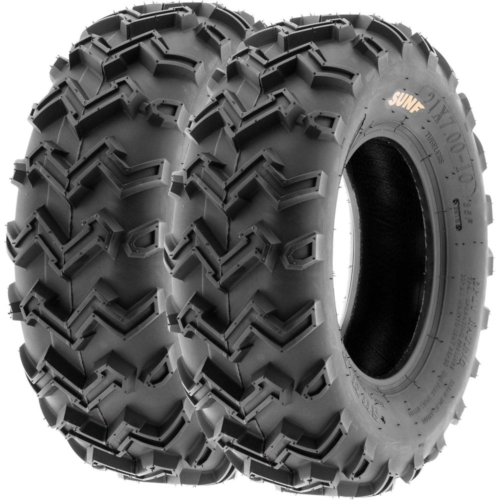 imageSunF 22x1010 OffRoad ATV Tires 6 Ply Set Pair of 221x710