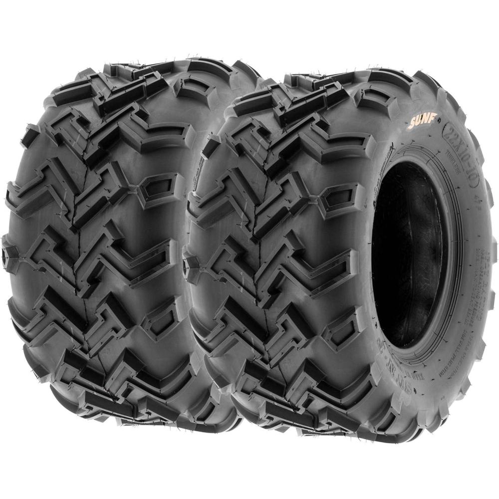 imageSunF 22x1010 OffRoad ATV Tires 6 Ply Set Pair of 222x1010