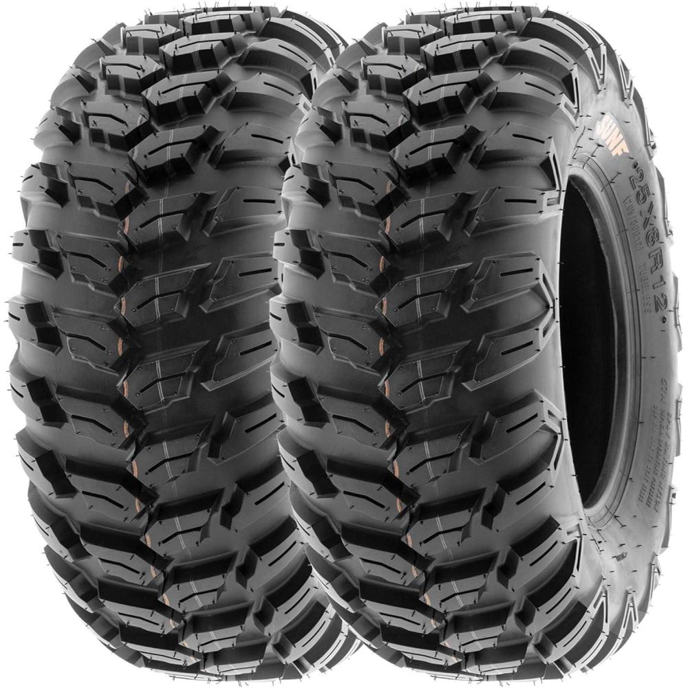 imageSunF 25x10R12 ATV UTV Tire 25x10x12 Loose Over Hardpack 6 PR A043  PAIR of 2
