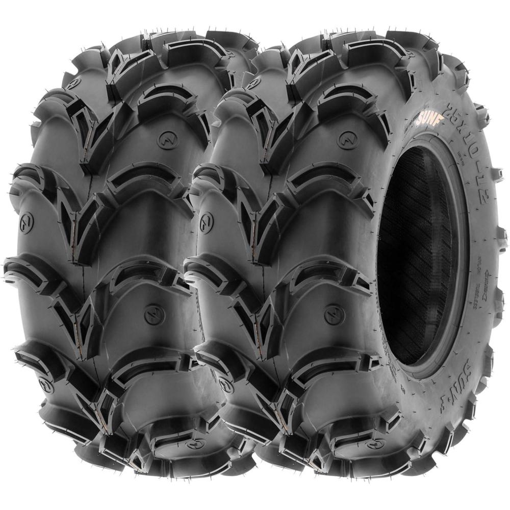 imageSunF 27x1212 ATV UTV Muddy Tire 27x12x12 Mud vshape 6 PR A050  PAIR of 2