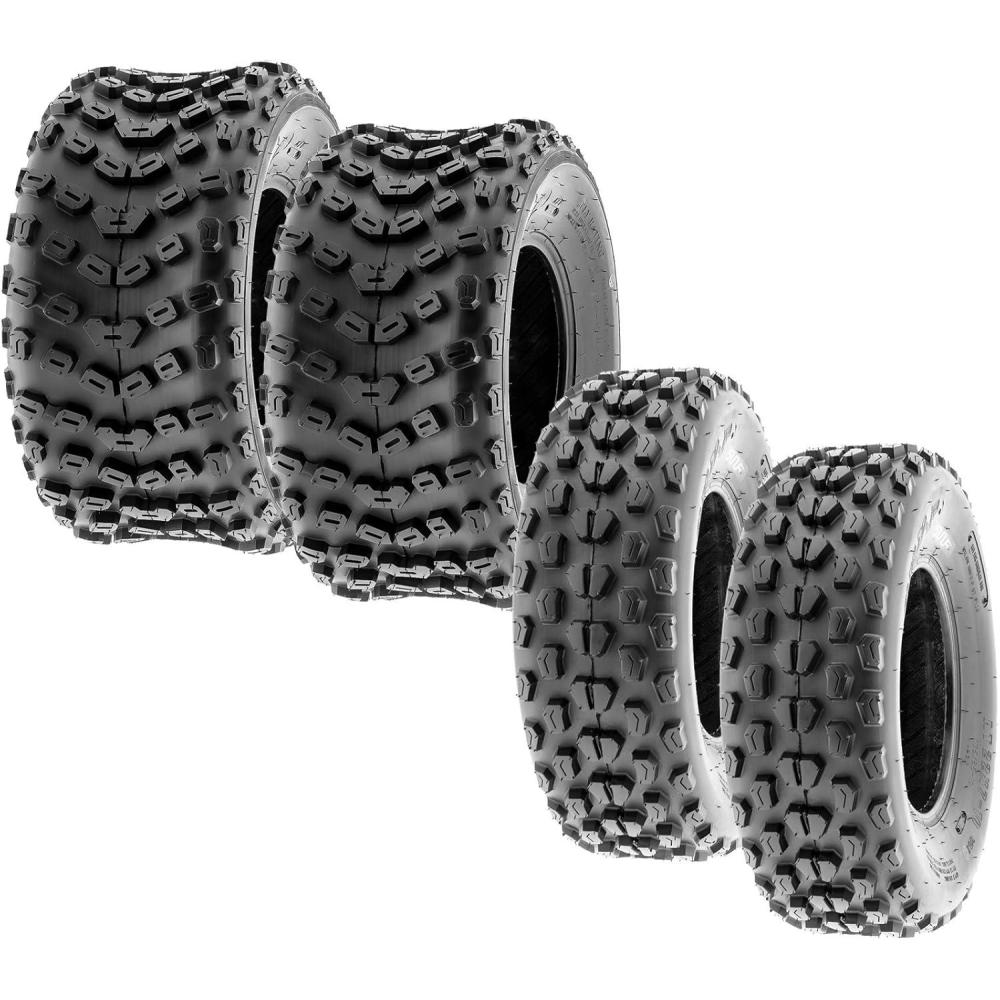 imageSunF Full Set Sport ATV UTV A017 AT 22x710 Front ampamp A005 XC 22x1110 Rear Knobby Tires 6 PR Tubeless22x710  22x1110