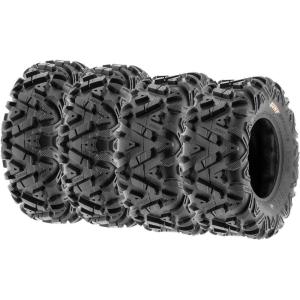 imageSet of 4 SunF PowerI ATVUTV AT AllTerrain Tire Bundle 25x812 Front ampamp 25x1110 Rear 6 PR Tubeless A033