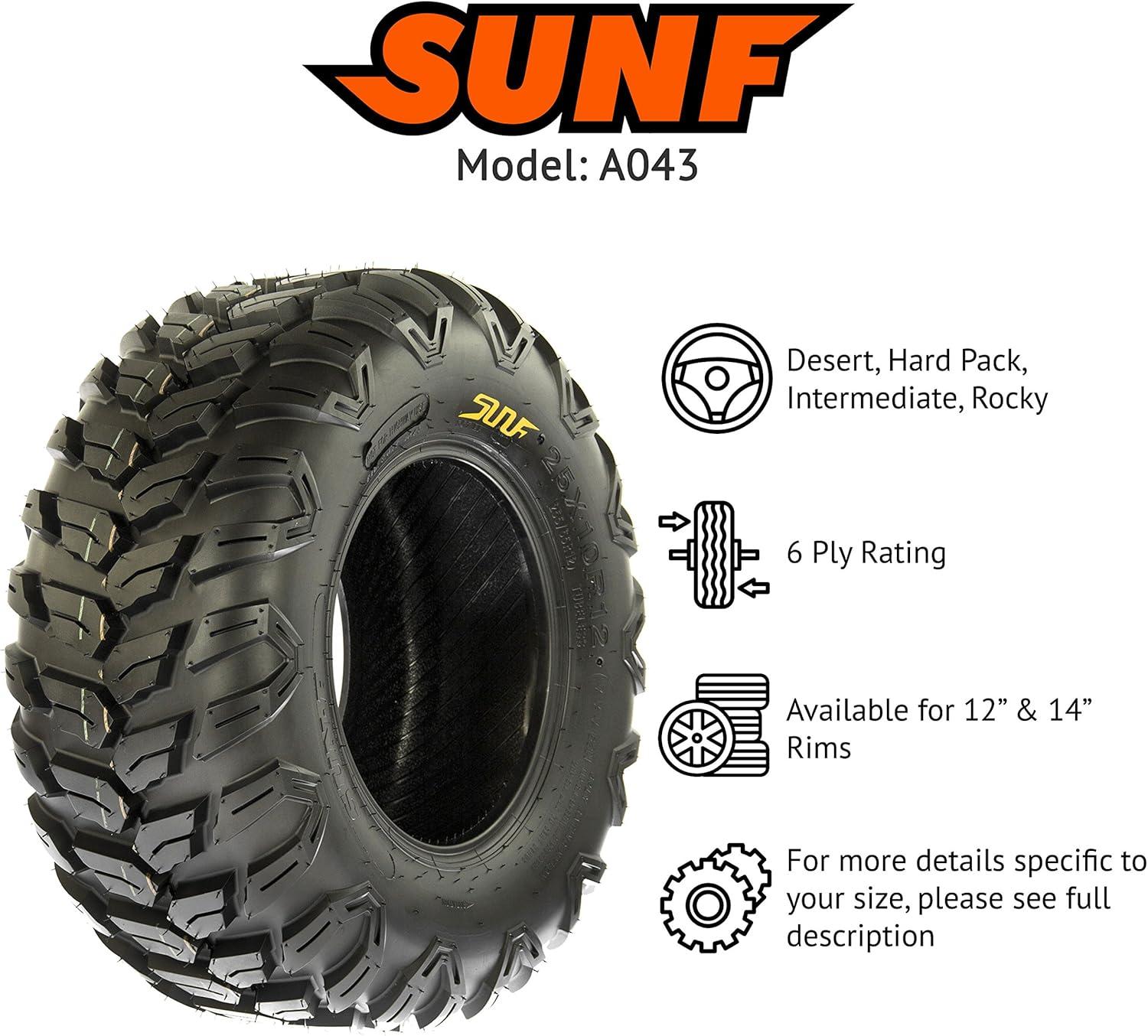 imageSunF 27x11R12 27x11x12 Loose Over Hardpack ATV UTV Tire 6 PR A043  SET of 4