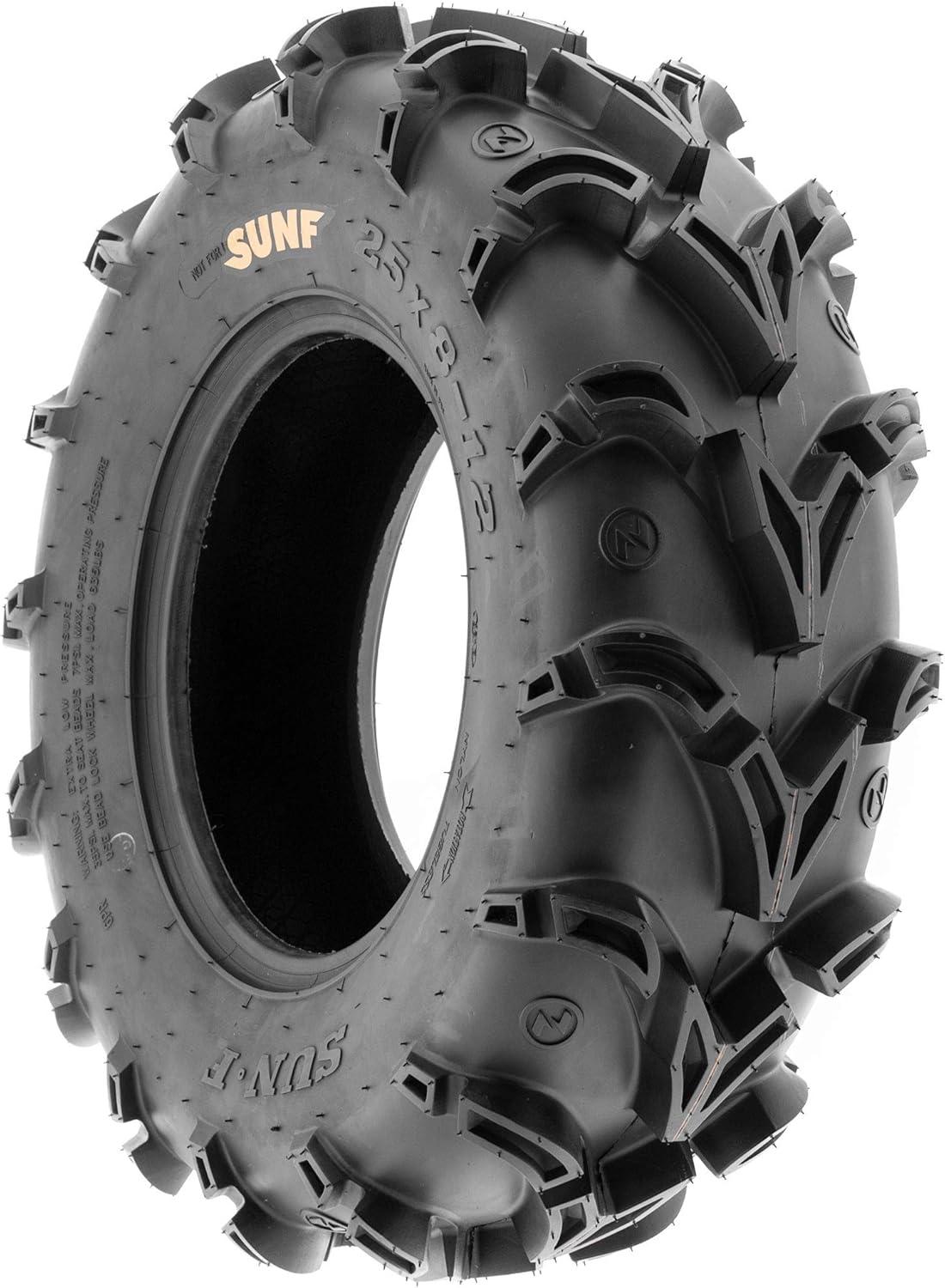 imageSunF 25x1110 ATV UTV Muddy Tire 25x11x10 Mud vshape 6 PR A050  PAIR of 2