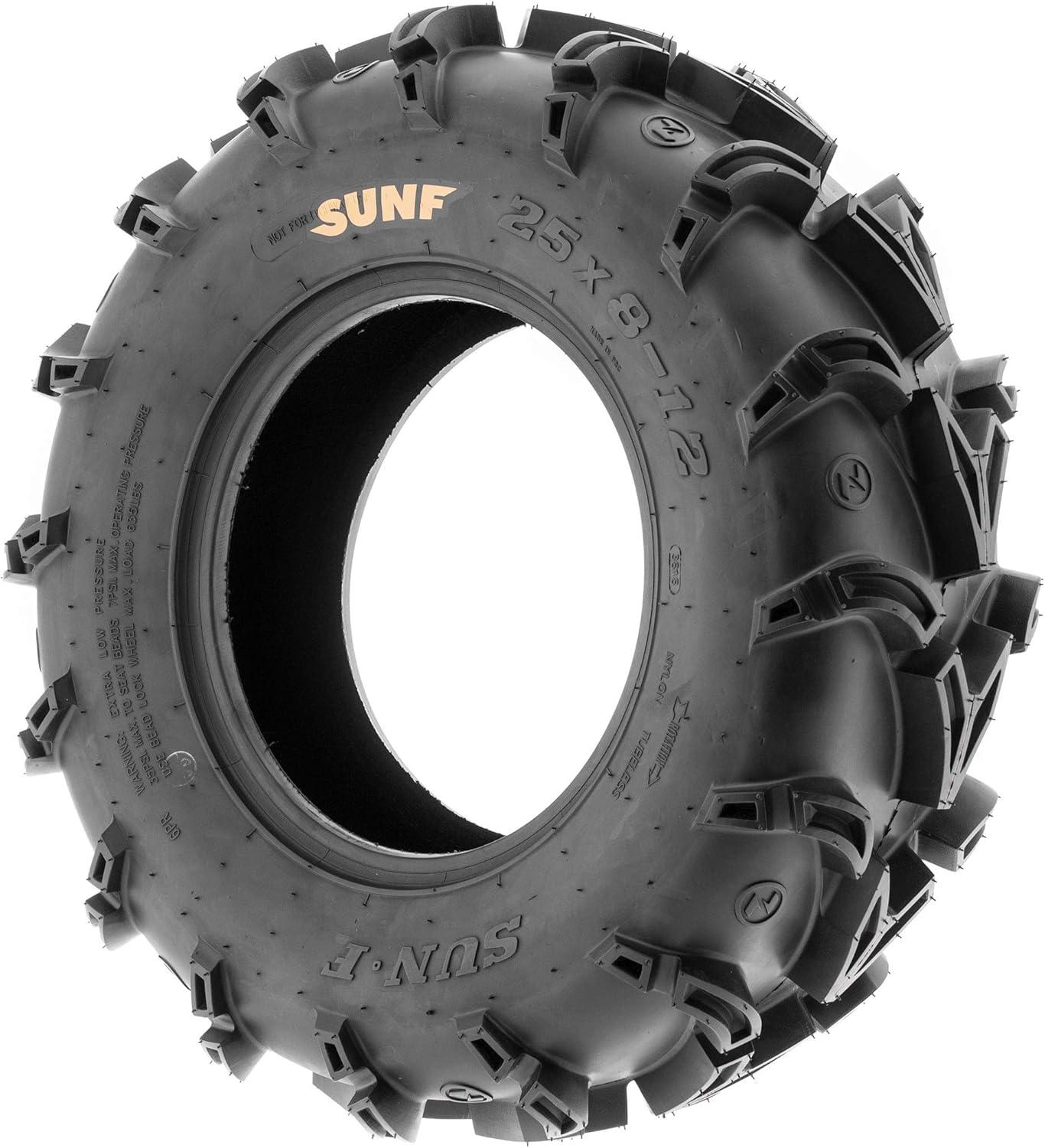 imageSunF 25x1110 ATV UTV Muddy Tire 25x11x10 Mud vshape 6 PR A050  PAIR of 2