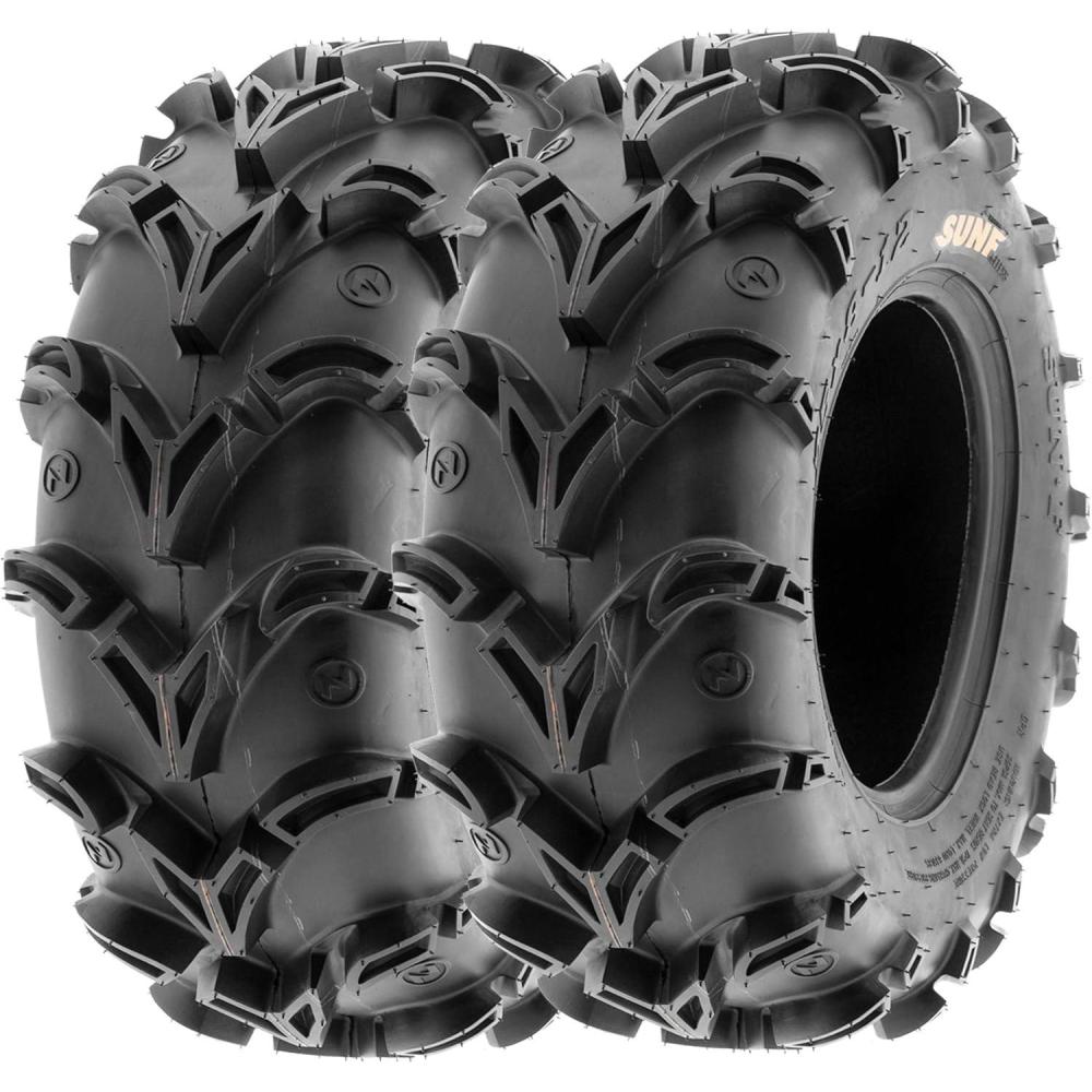 imageSunF 25x1110 ATV UTV Muddy Tire 25x11x10 Mud vshape 6 PR A050  PAIR of 2