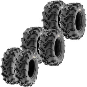 imageSet of 6 SunF A050 ATV UTV Deep Mud Terrain Tires 25x1012x2 Front ampamp 25x1110x4 Rear 6 Ply Tubeless