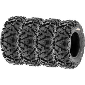 imageSunF A033 PowerI 25x129 ATV UTV Tire AllTerrain OffRoad 305659 6 Ply Tubeless Set of 425x812 x4