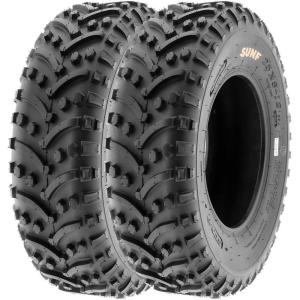 imageSunF Set 2 ATV Tires 25x812 25x8x12 Knobby Tubeless 6 PR A032