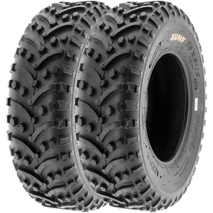 image:imageSunF Set 2 ATV Tires 25x1012 25x10x12 Knobby Tubeless 6 PR A032